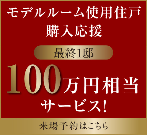 モデルルーム使用住戸購入応援100万円相当サービス